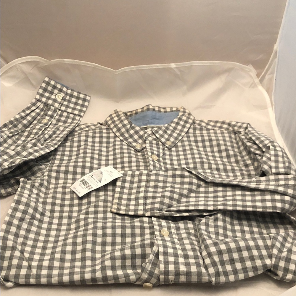 Carter’s Kids Gray & White Gingham Button-Up Shirt NWT 10/12